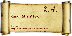 Kundráth Alex névjegykártya