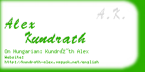 alex kundrath business card